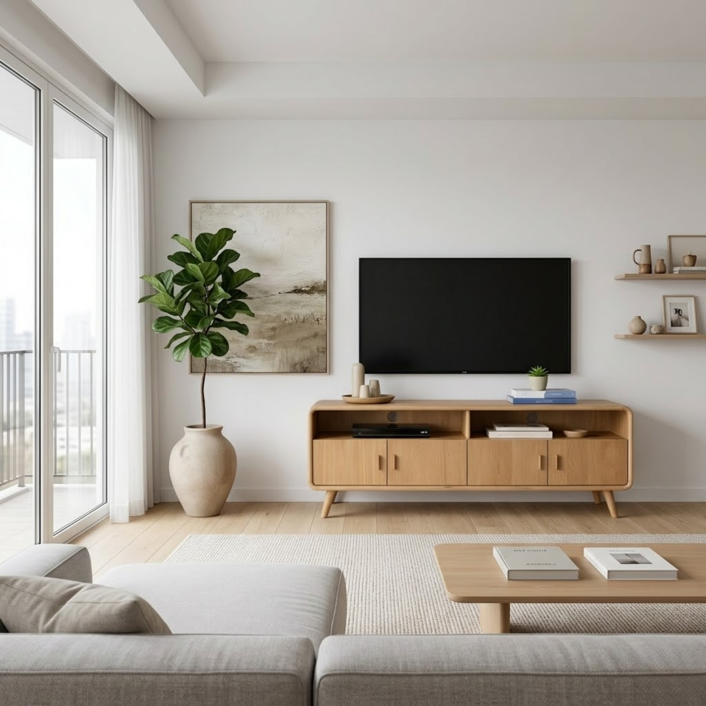 Modern Solid Wood TV Stand for Modern Living Rooms