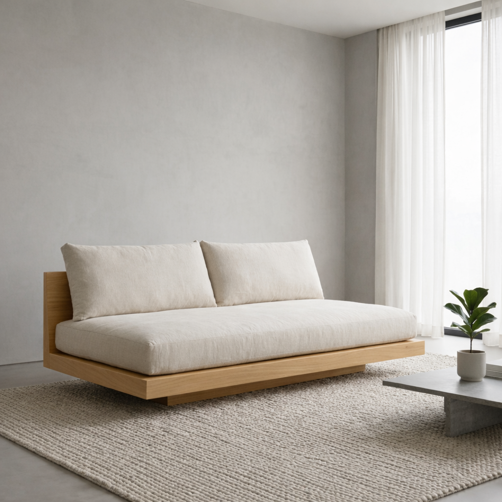 Solid Wood Platform Sofa Frame – Minimalist Low Profile Modern Wood Sofa