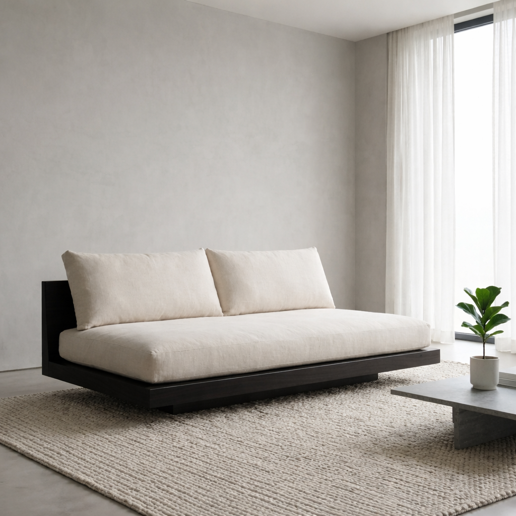 Solid Wood Platform Sofa Frame – Minimalist Low Profile Modern Wood Sofa