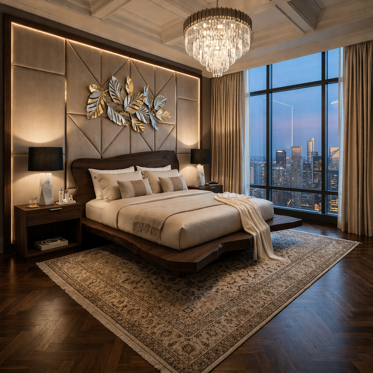 Handcrafted Live Edge Solid Wood Low Profile Platform Bed Frame, Organic Minimalist Furniture