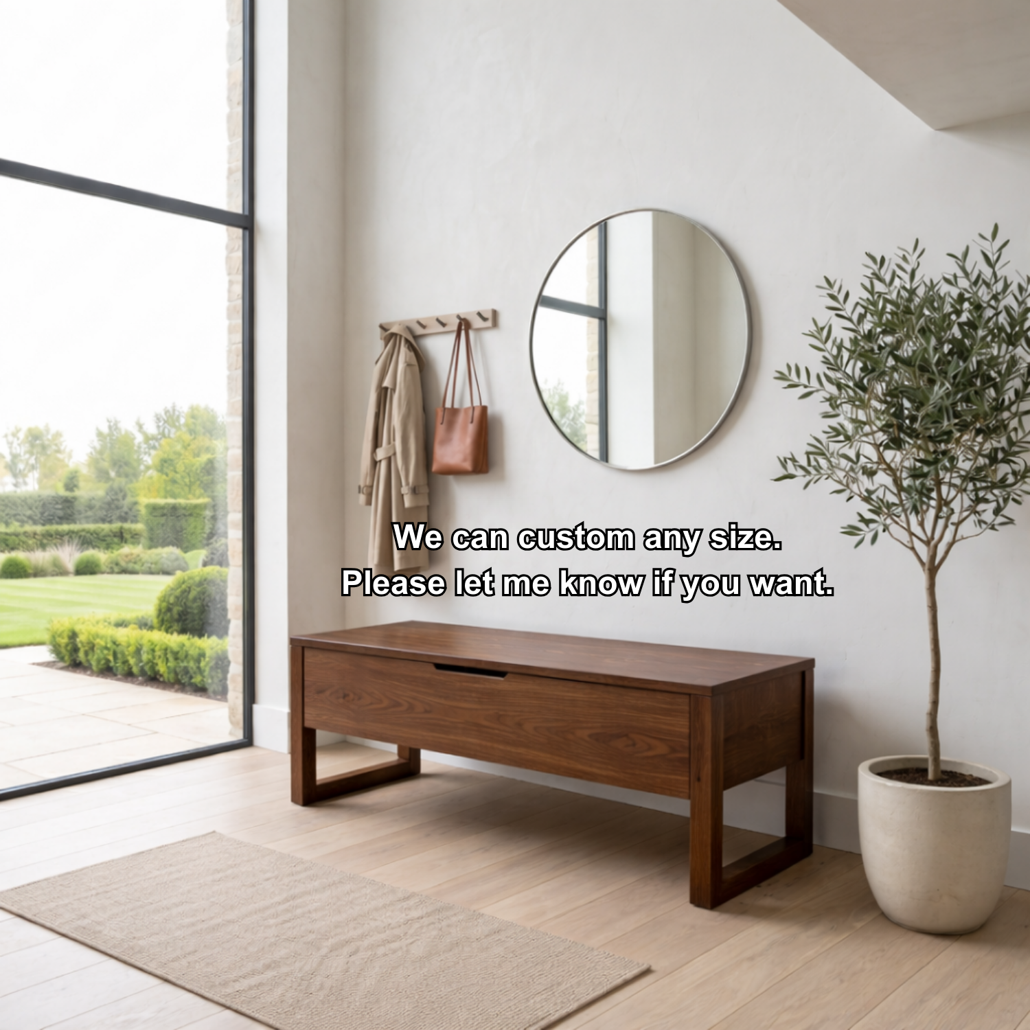 Solid Wood Storage Bench with Lift Top – Minimalist Entryway Storage Bench