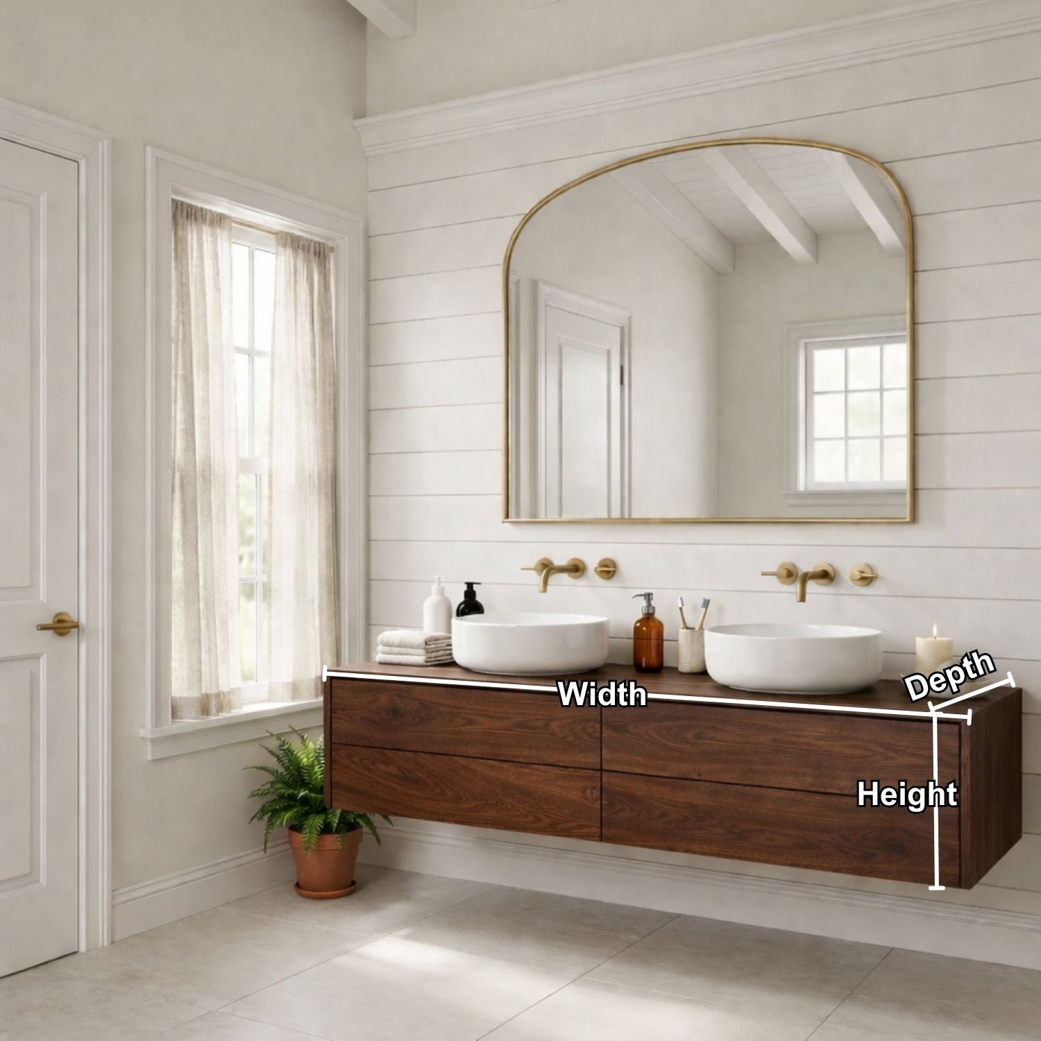 Floating Bathroom Vanity with Double Drawers – Handcrafted Solid Wood Design