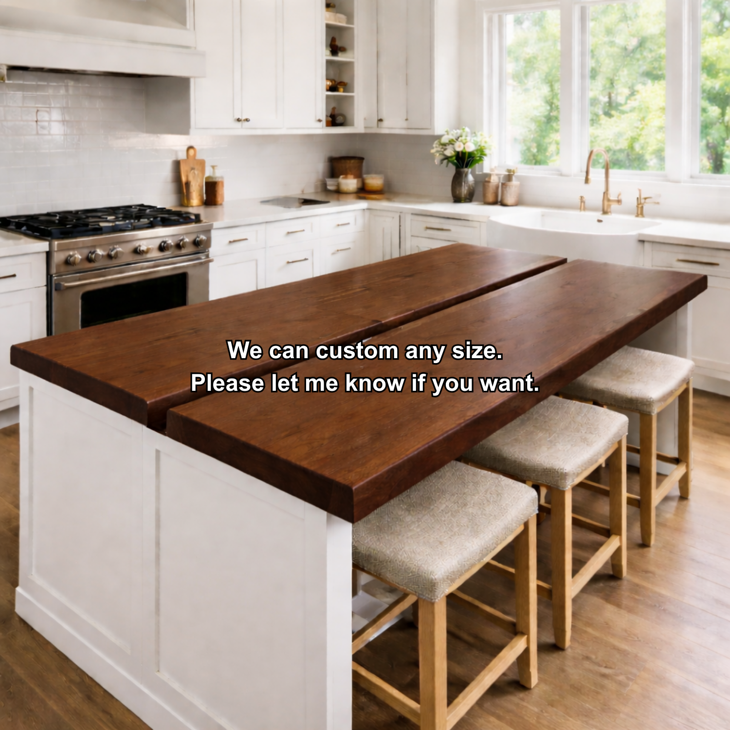 Solid Wood Kitchen Countertop Slab – Island Bar Top for Kitchen Seating