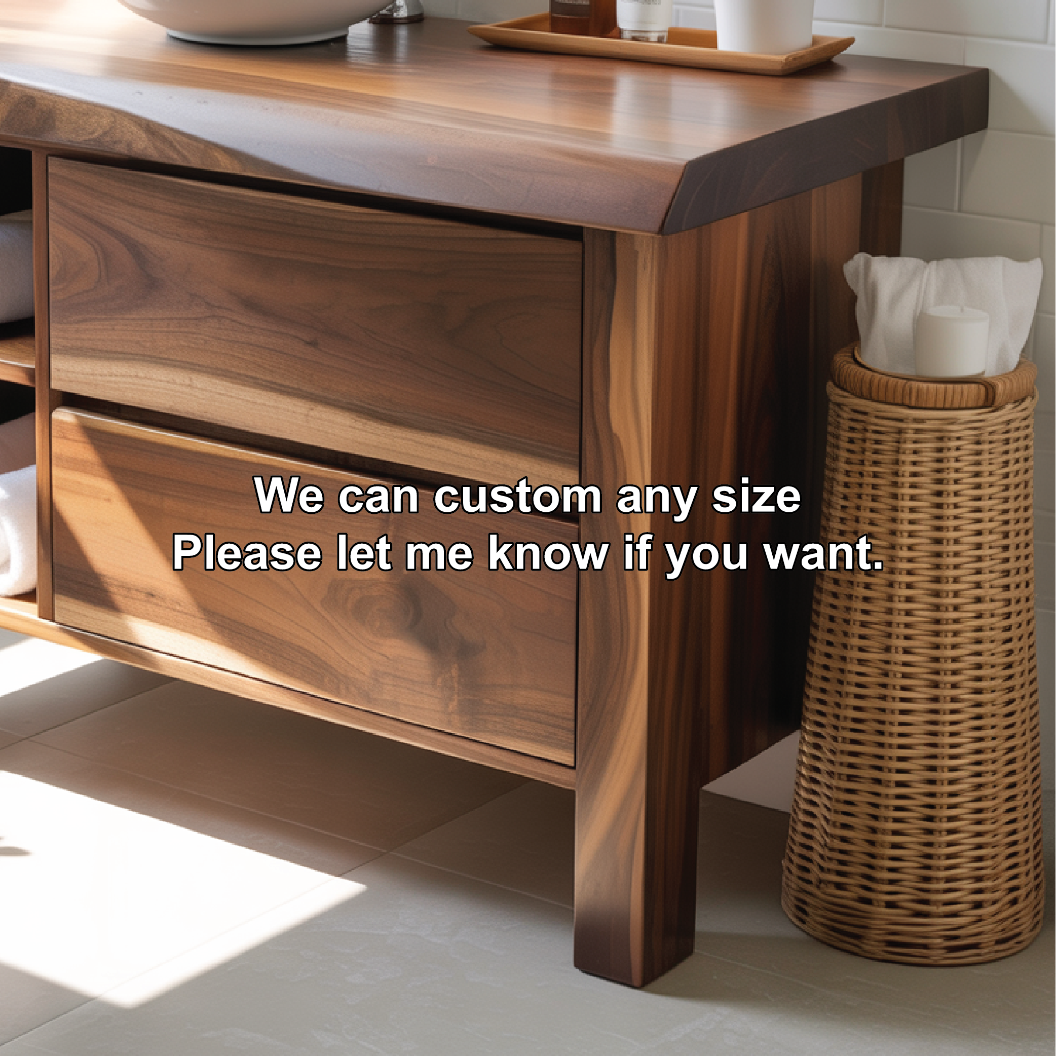 Modern Solid Wood Bathroom Vanity Cabinet With Drawers And Open Shelf