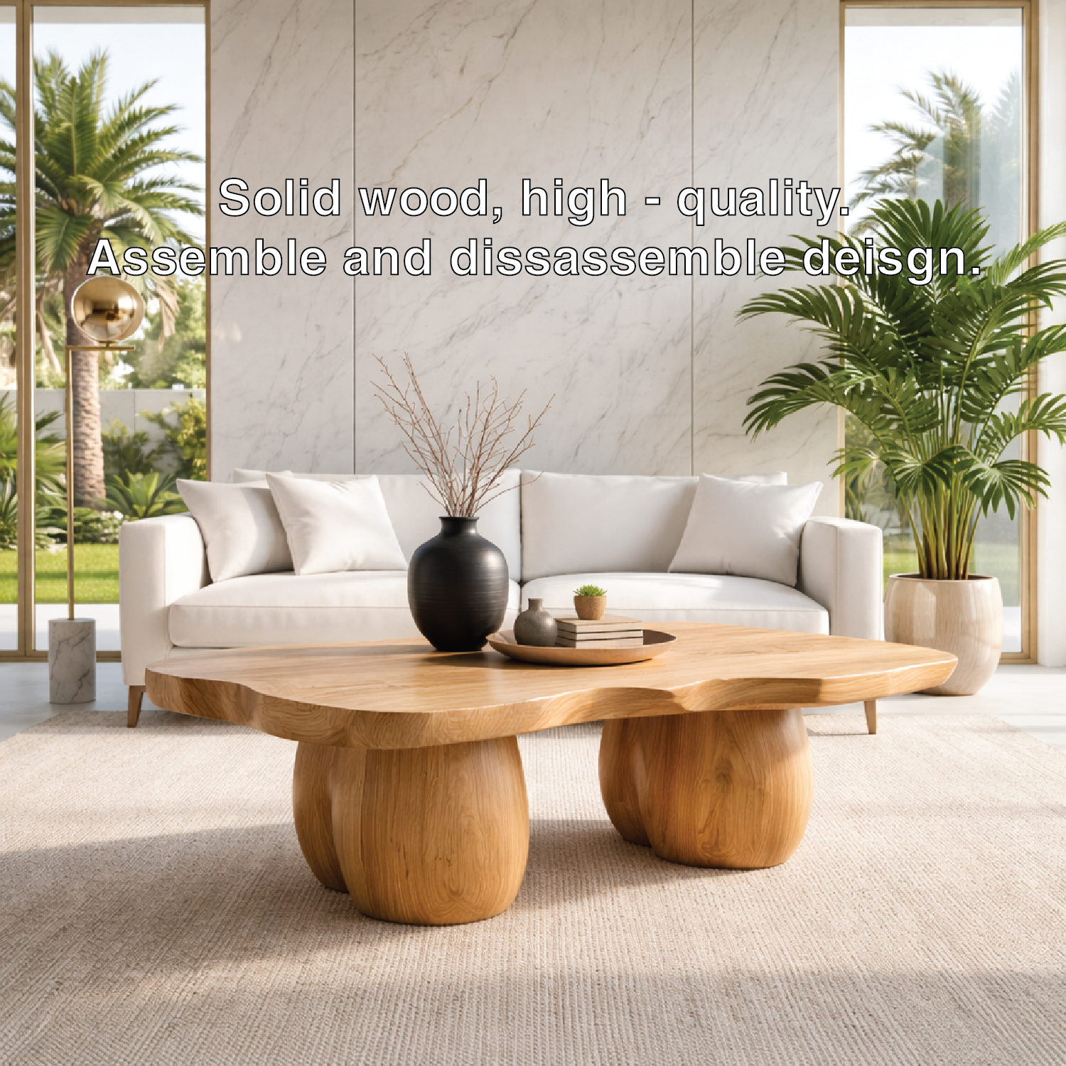 Handcrafted Live Edge Coffee Table with Unique Sculptural Design