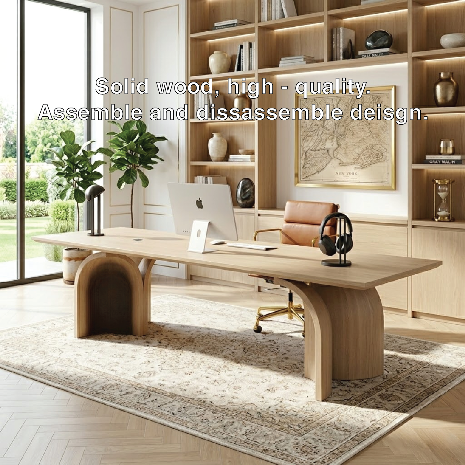 Large Executive Office Desk, Modern Work Table, Minimalist Home Office Writing Desk