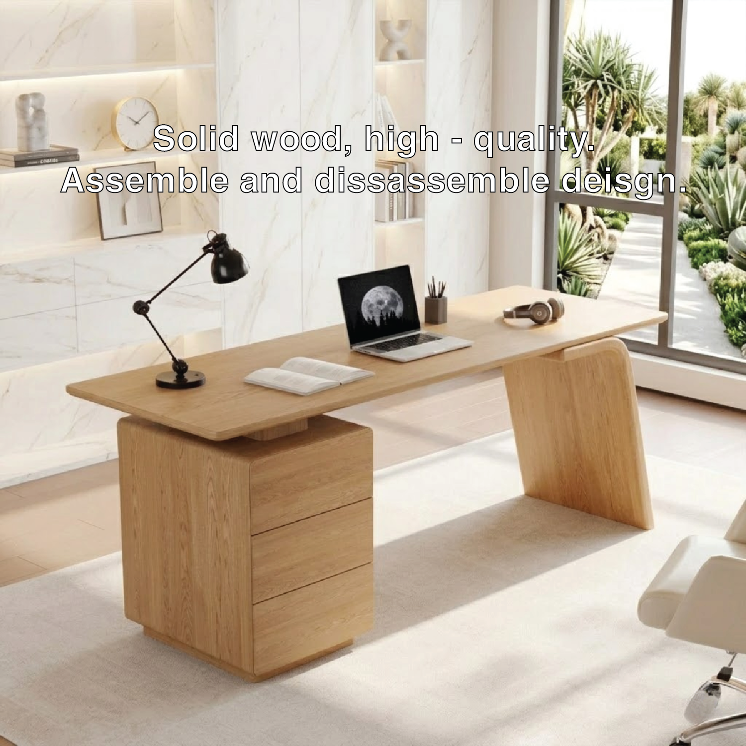 Modern Desk with Storage Drawers and Sleek Design Home Office Desk