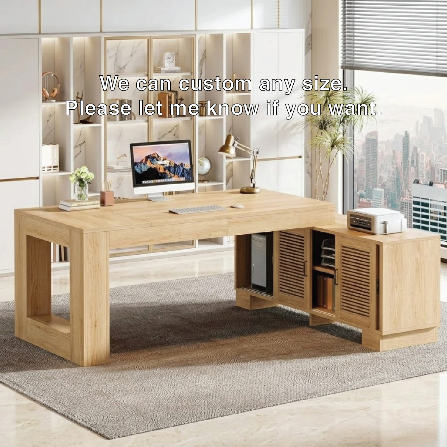 Modern Work Desk with Storage and Sleek Design for Home Office