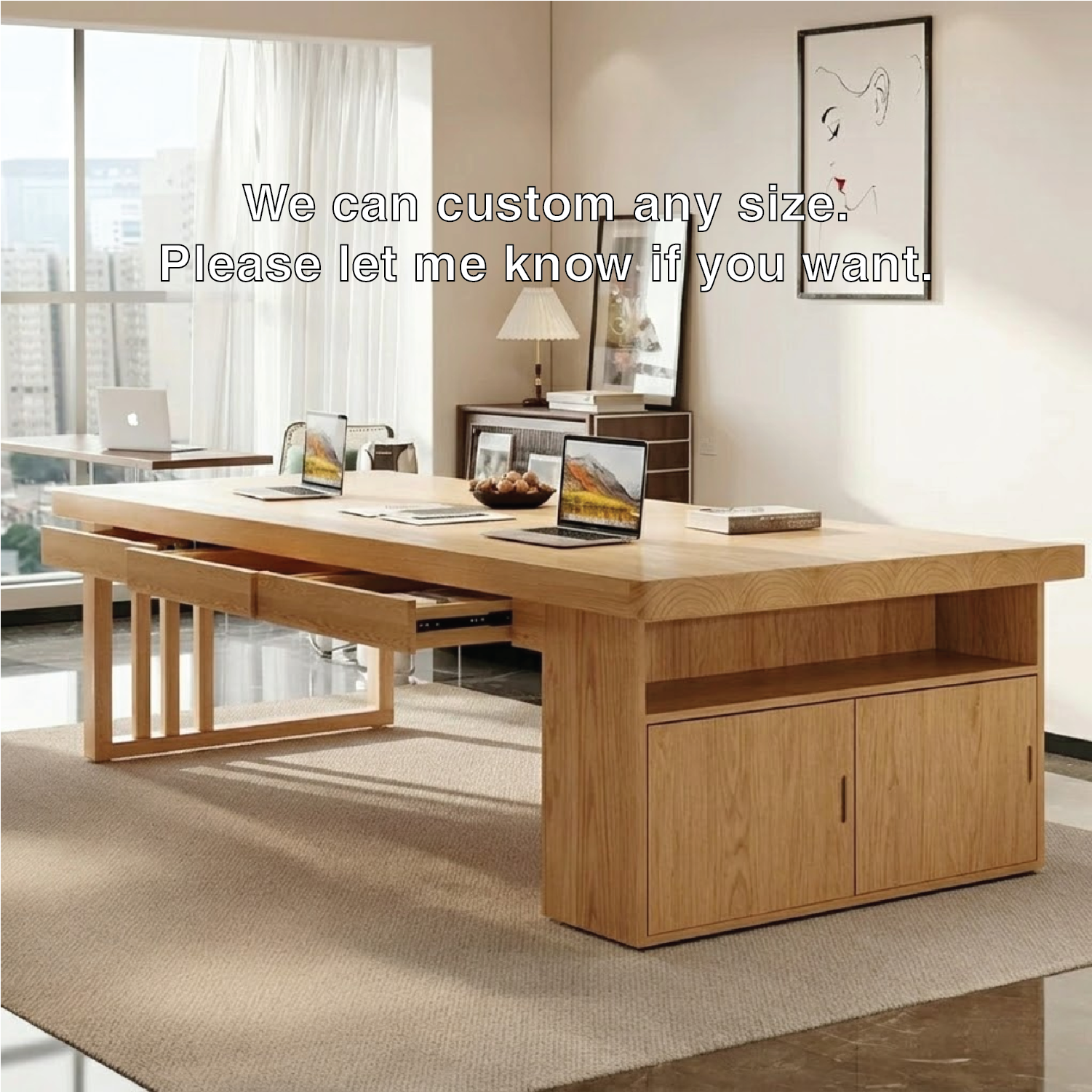 Spacious Modern Work Desk with Storage for Home or Office Workspace