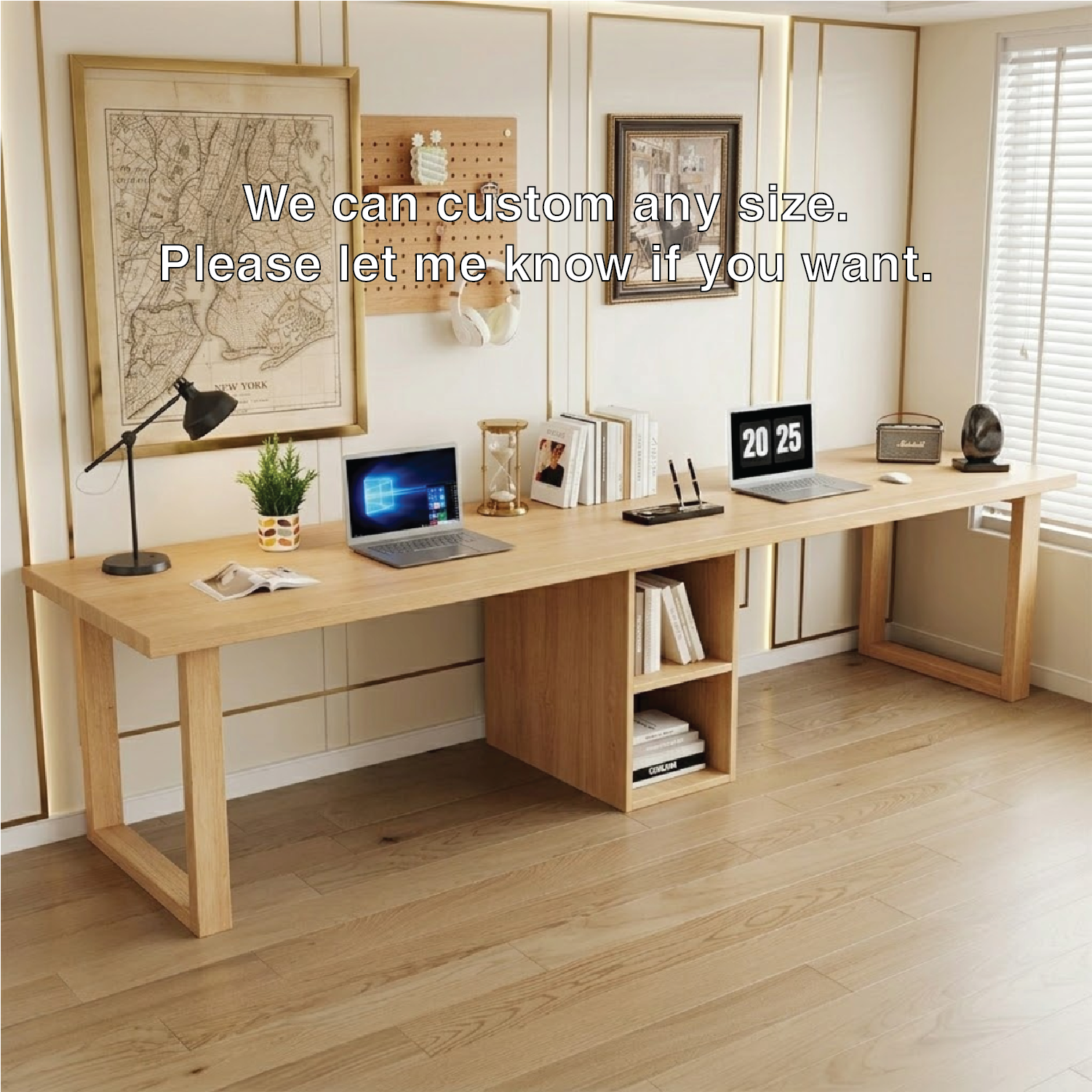 Spacious Modern Work Desk with Built-in Storage and Sleek Design