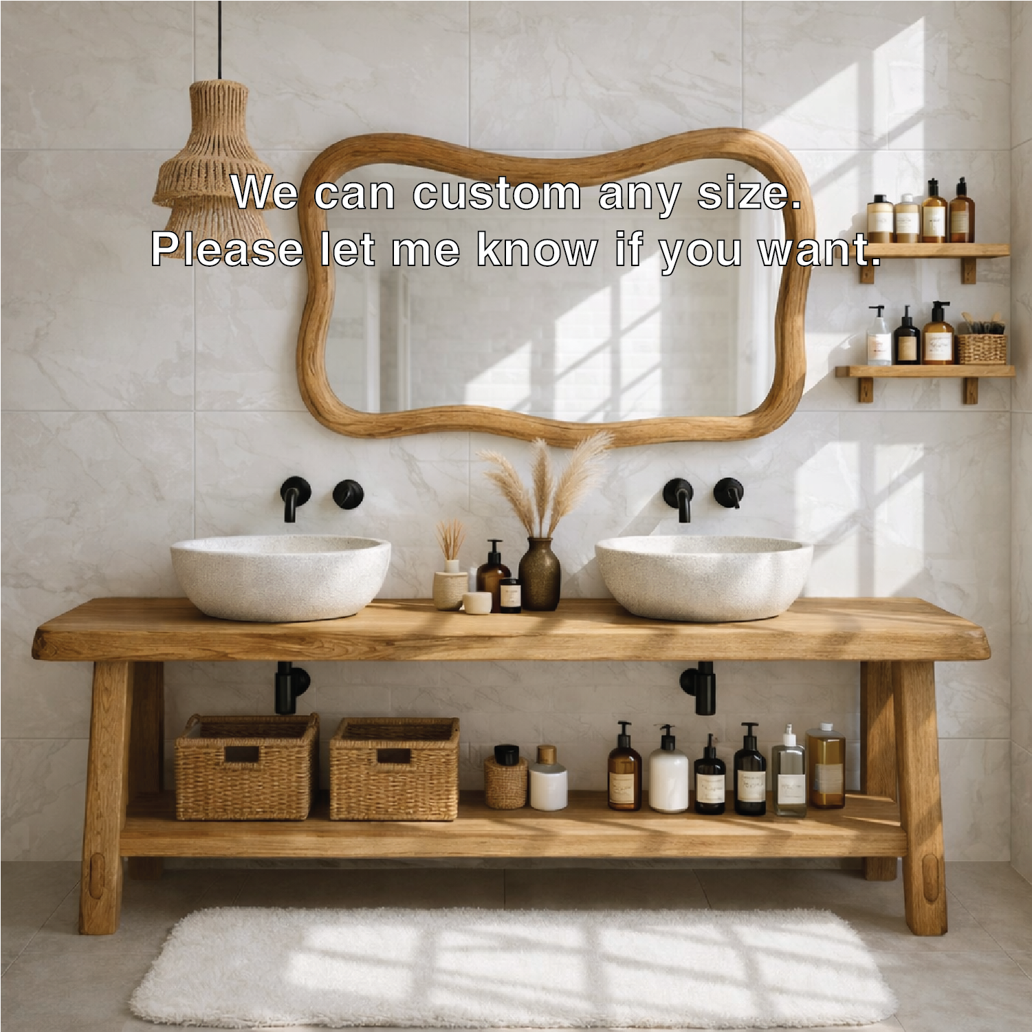 Rustic Double Bathroom Vanity Cabinet With Open Shelf Wood Vanity Base Console
