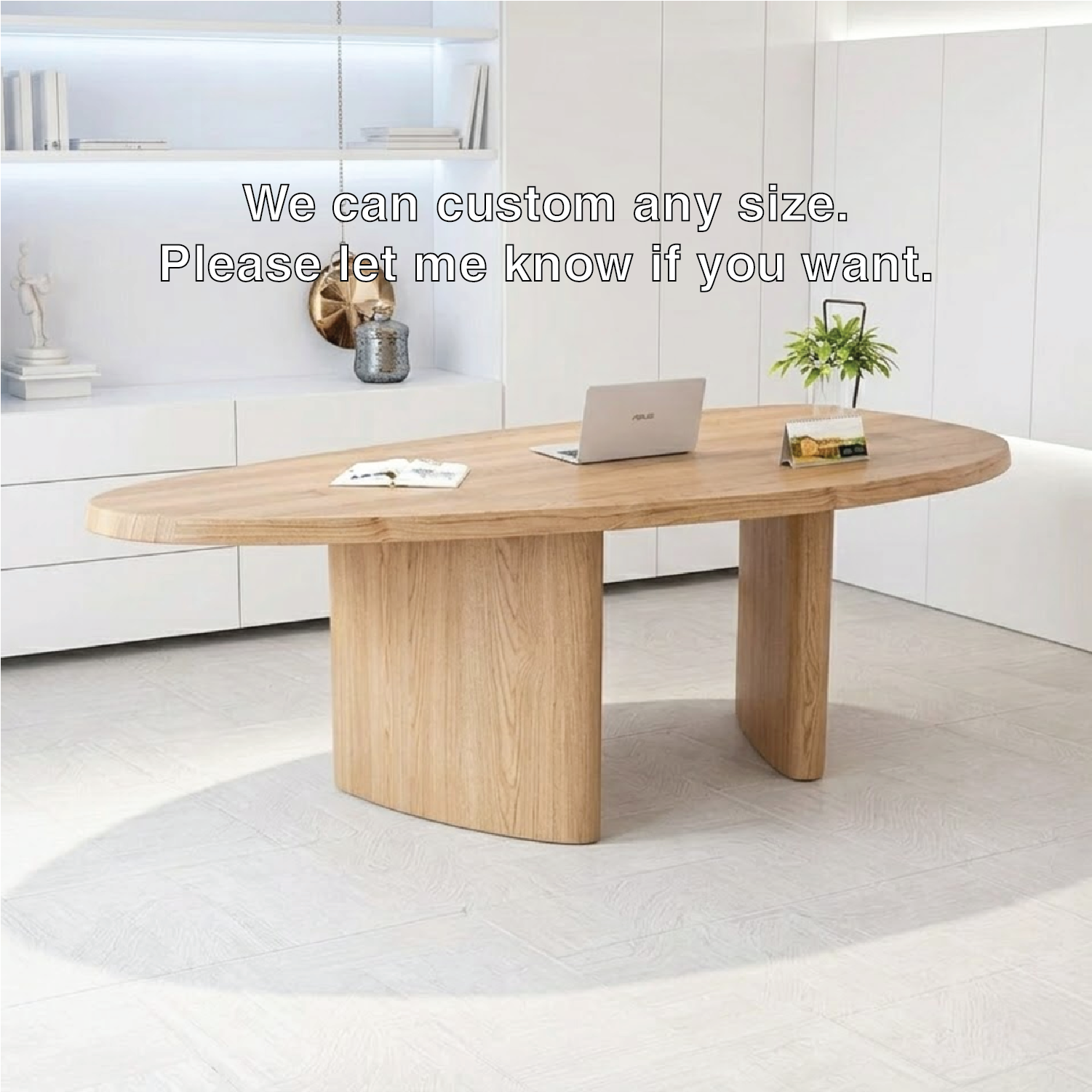 Contemporary Oval Work Desk with Stylish Pedestal Design for Home Office