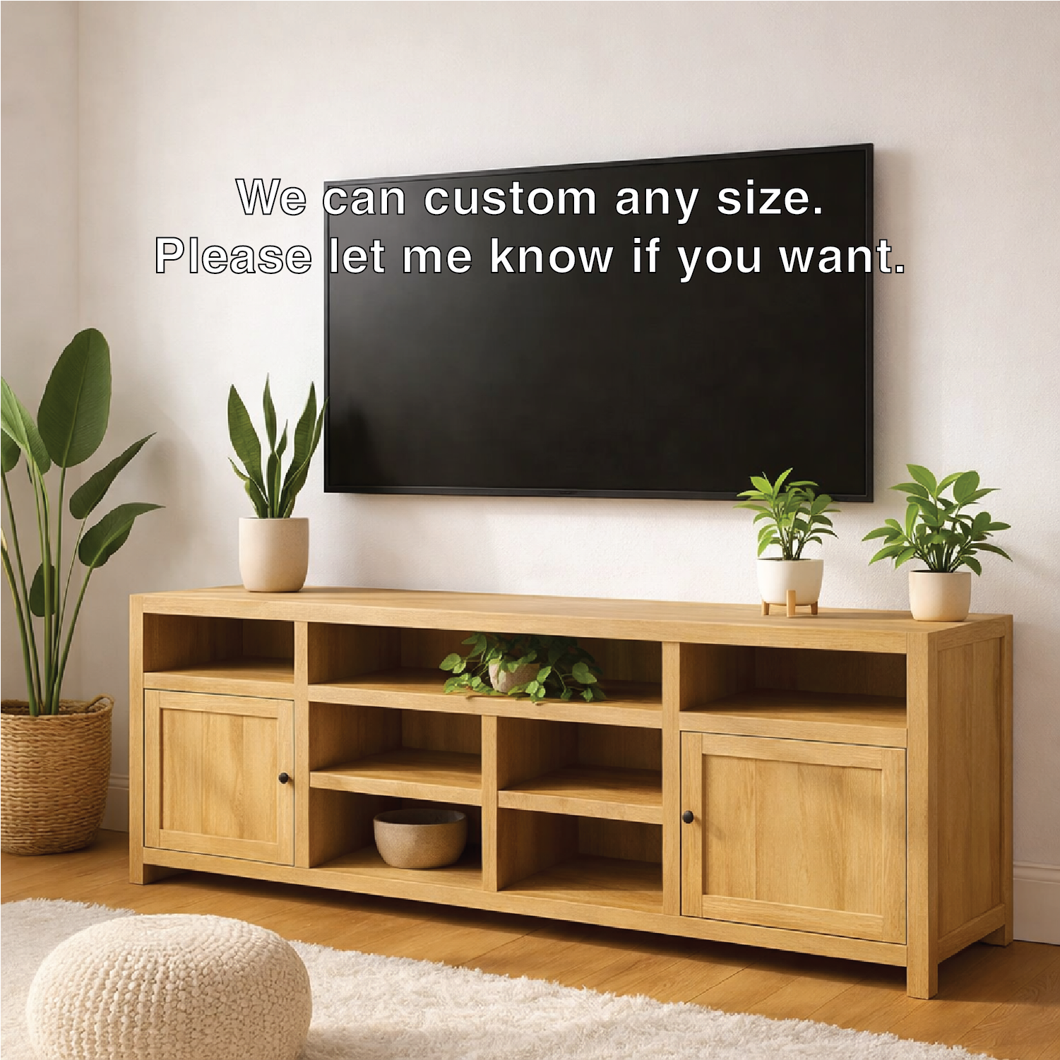 Modern Solid Wood TV Stand Storage Media Console Entertainment Center Cabinet