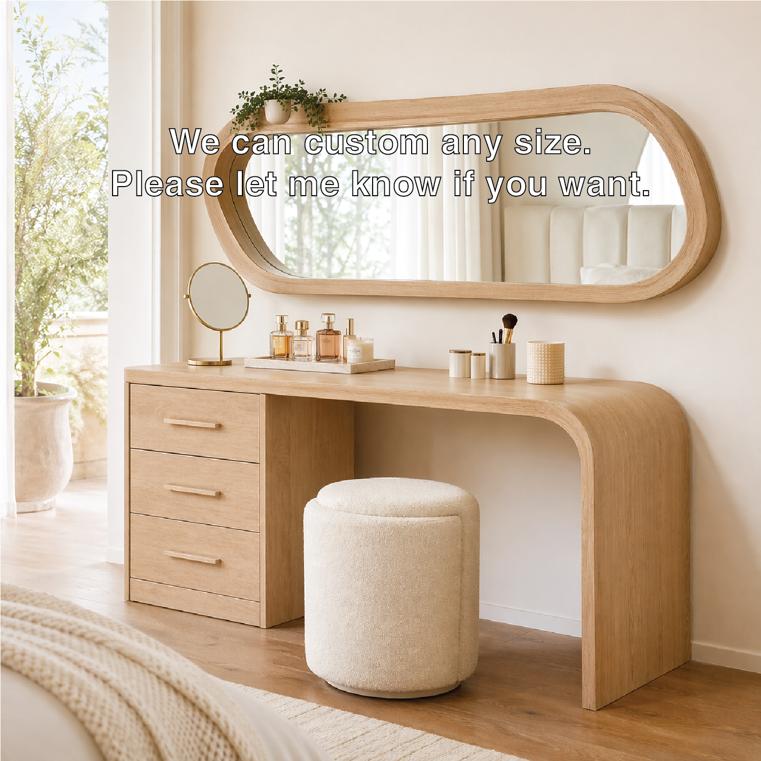 Modern Makeup Vanity Desk With Mirror Drawers Dressing Table Bedroom Furniture Set