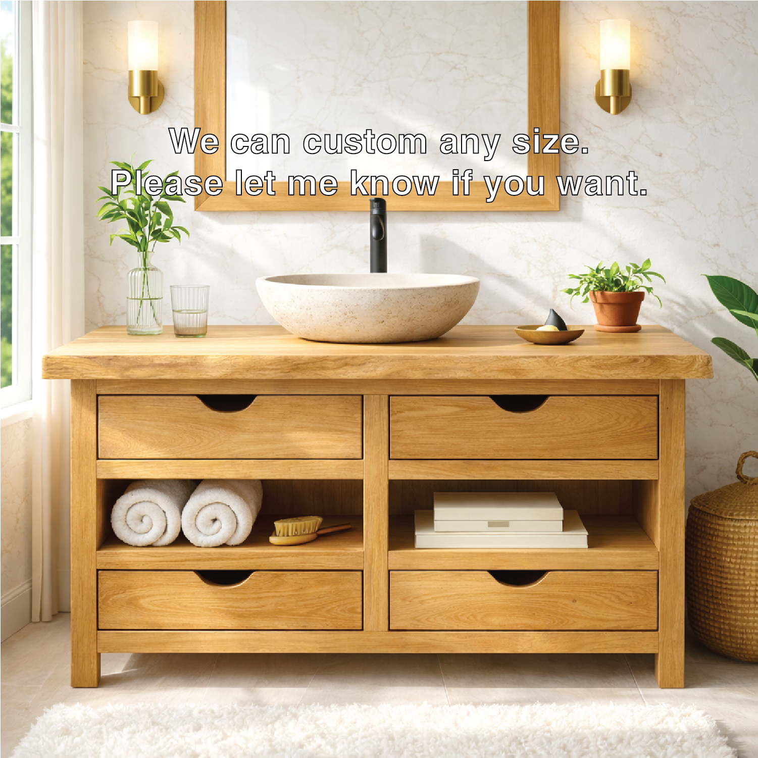 Modern Wooden Bathroom Vanity with Storage – Stylish & Durable