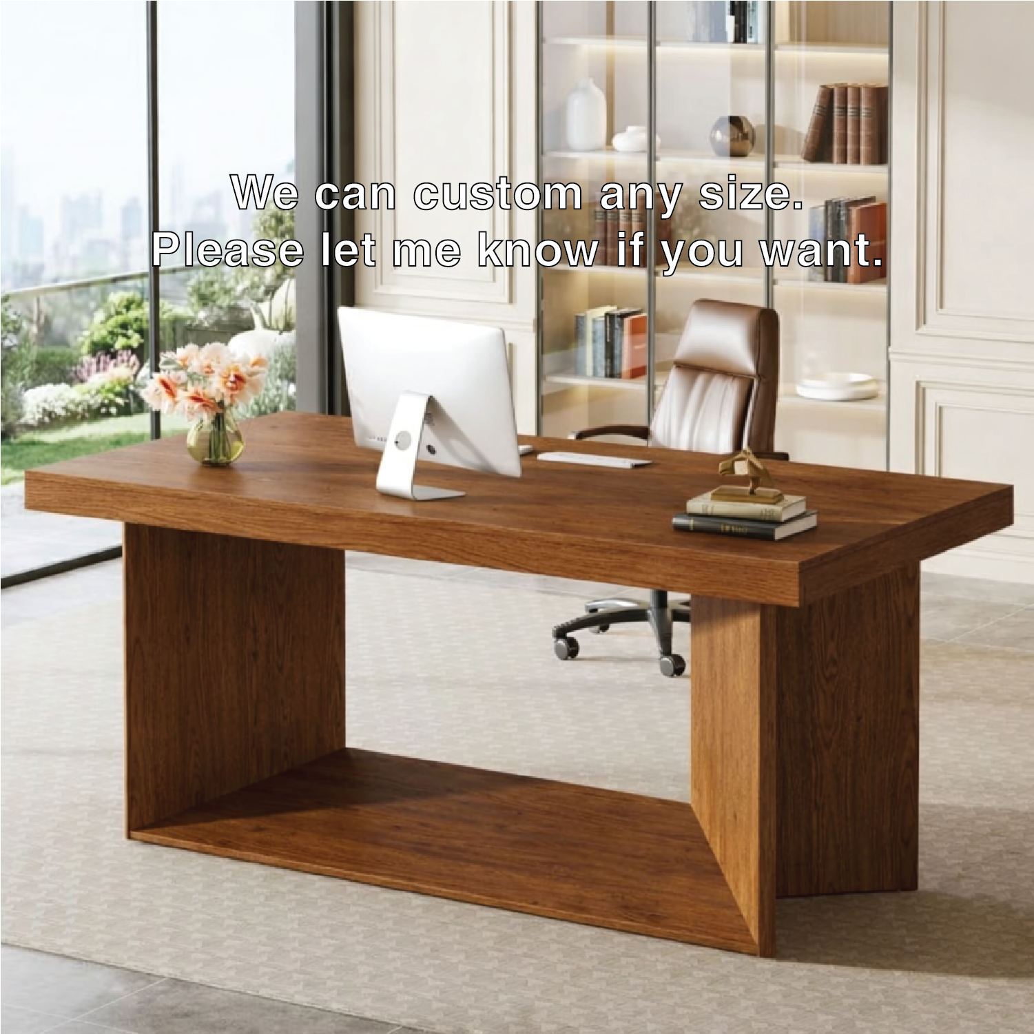 Modern Executive Work Desk, Minimalist Office Table, Large Home Office Writing Desk for Study