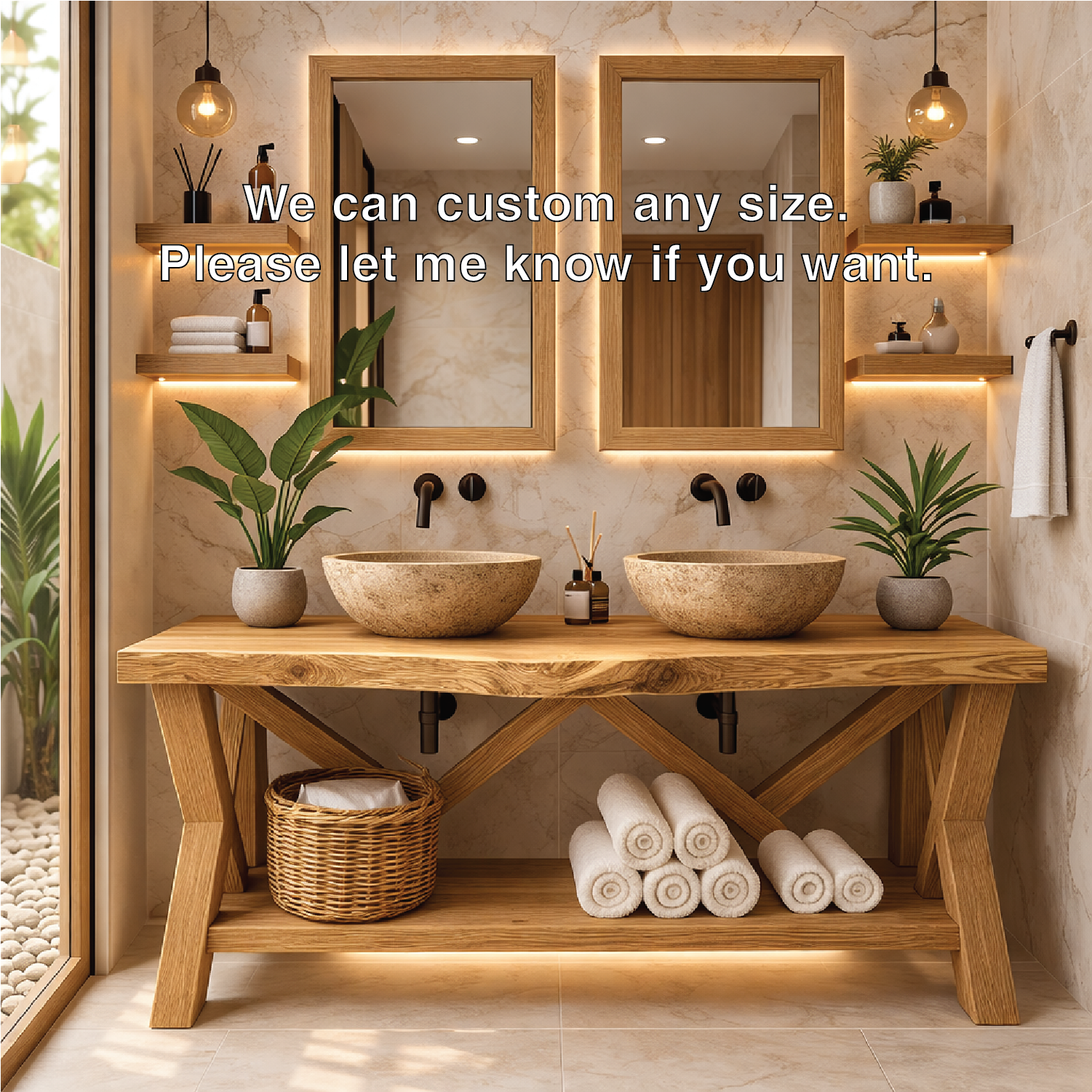 Rustic Double Bathroom Vanity Cabinet With Open Shelf Farmhouse Wood Vanity Base
