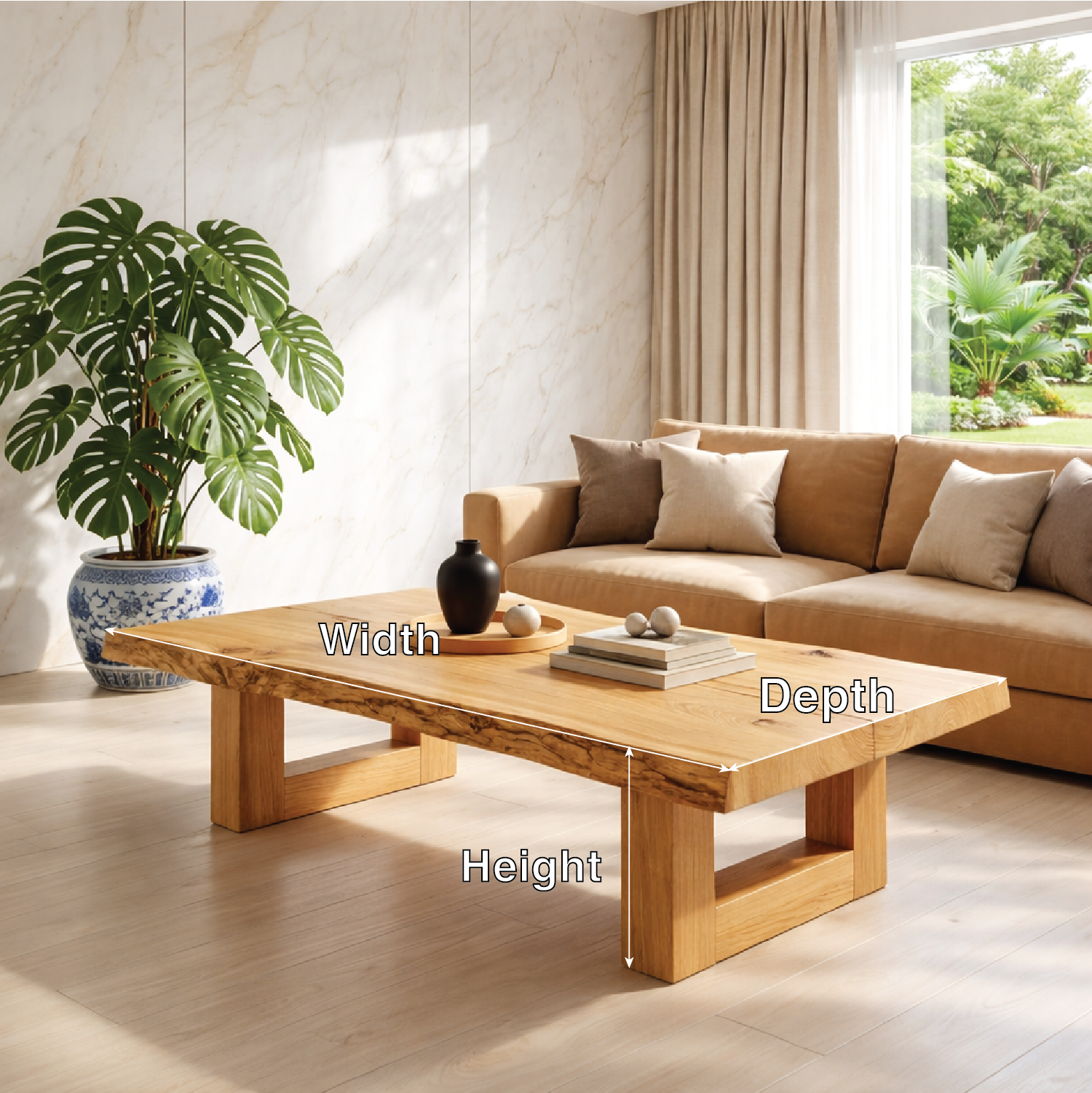 Natural Wood Coffee Table with Modern Design and Minimalist Aesthetic