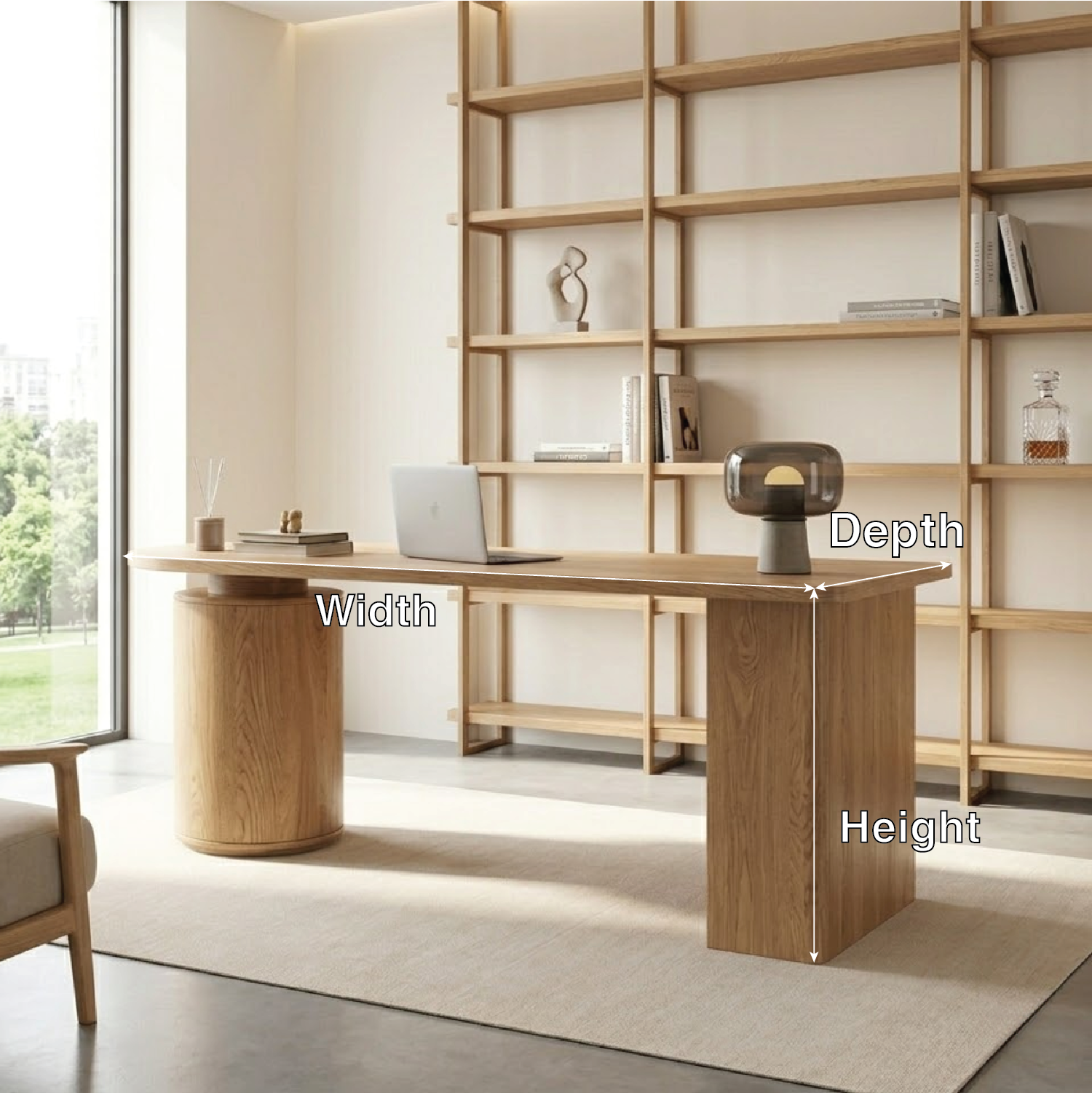 Modern Work Desk with Elegant Design and Spacious Storage Compartments