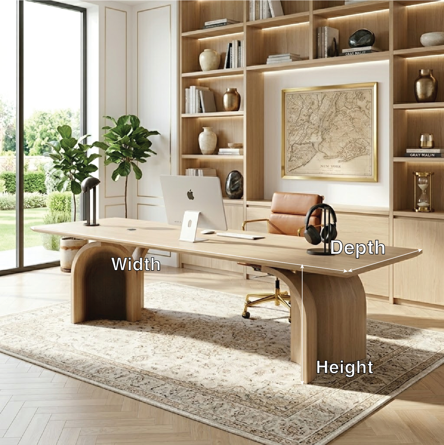 Large Executive Office Desk, Modern Work Table, Minimalist Home Office Writing Desk