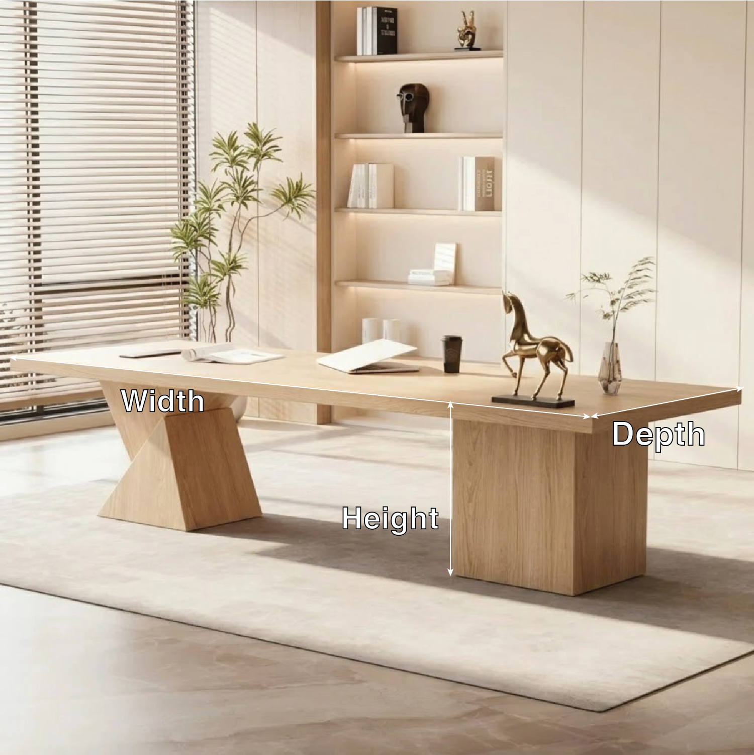 Large Executive Writing Desk, Modern Office Table, Minimalist Home Office Work Desk