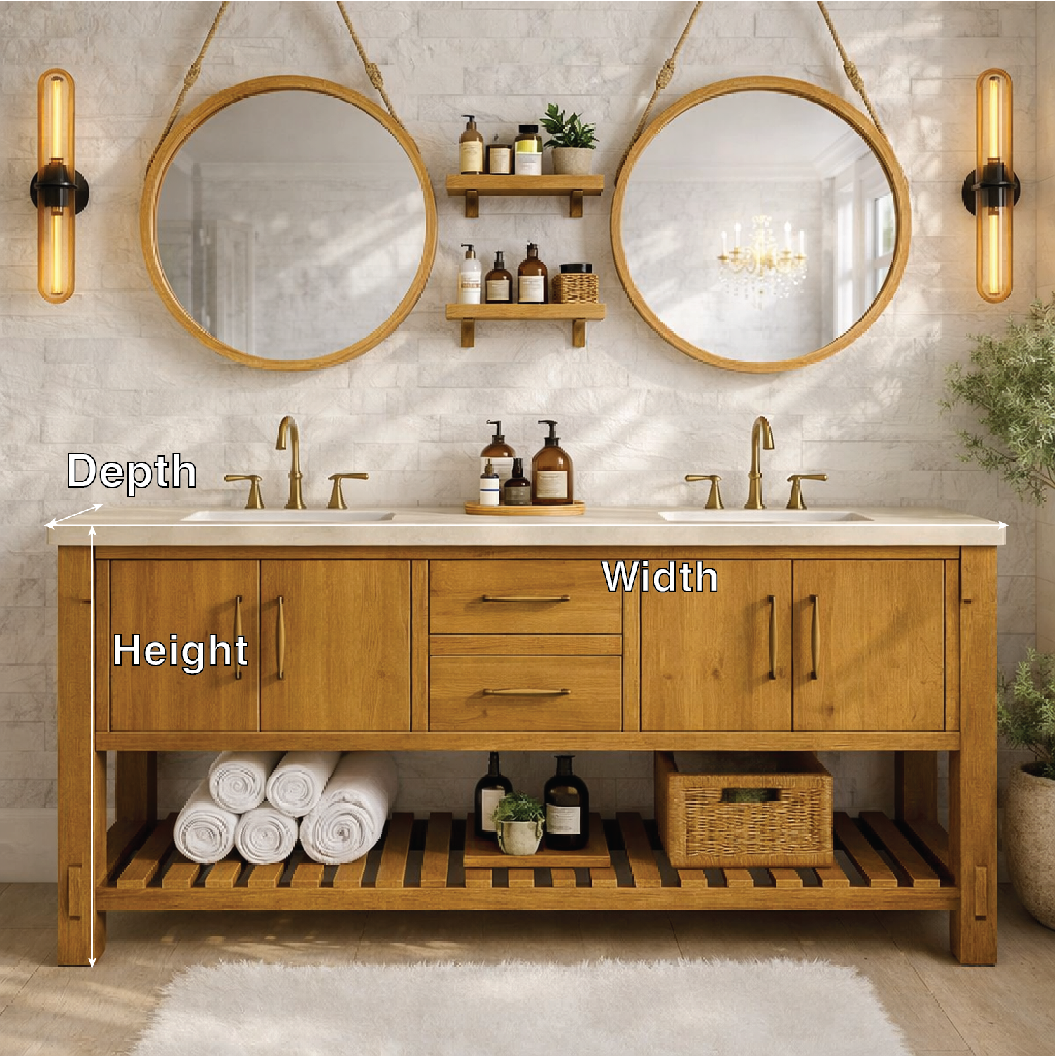Rustic Double Bathroom Vanity Cabinet With Drawers And Storage Wood Vanity Base