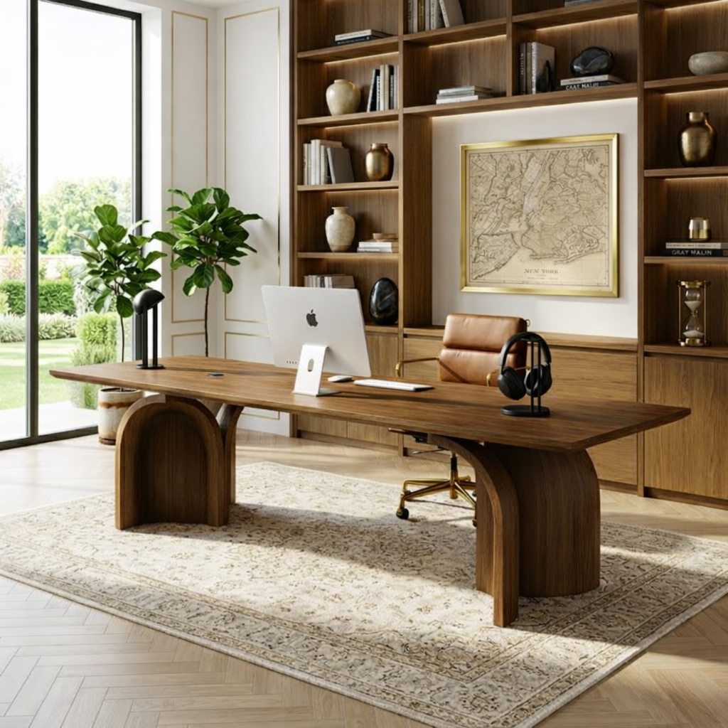 Large Executive Office Desk, Modern Work Table, Minimalist Home Office Writing Desk