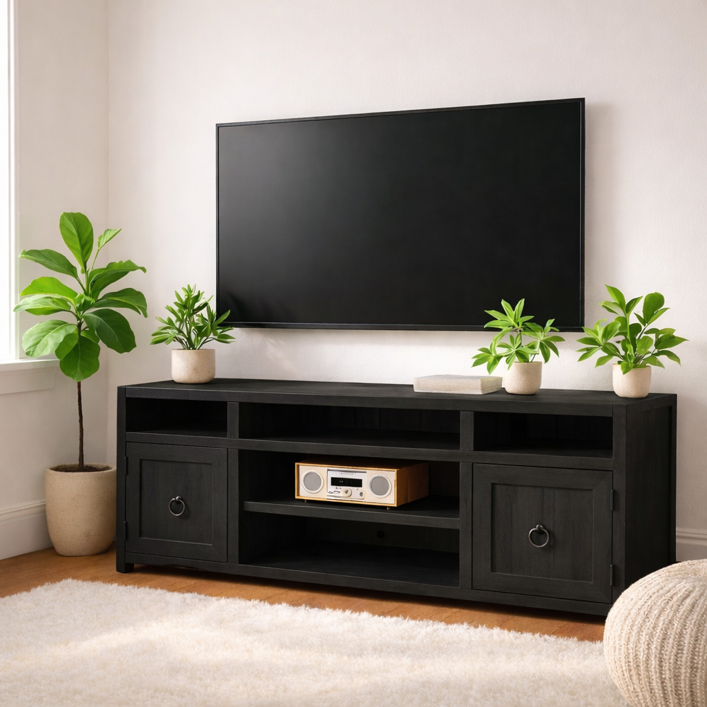 Mid Century Solid Wood TV Stand Modern Media Console Entertainment Center Cabinet