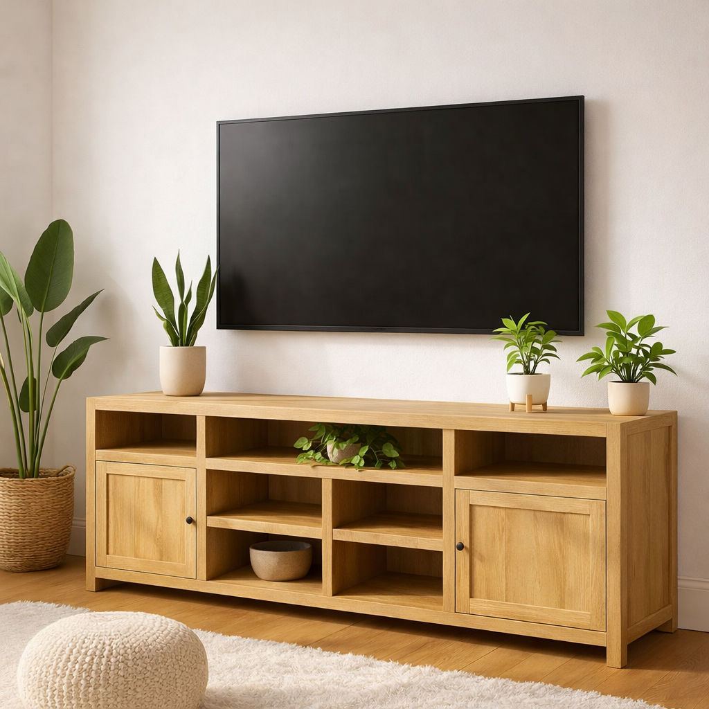 Modern Solid Wood TV Stand Storage Media Console Entertainment Center Cabinet