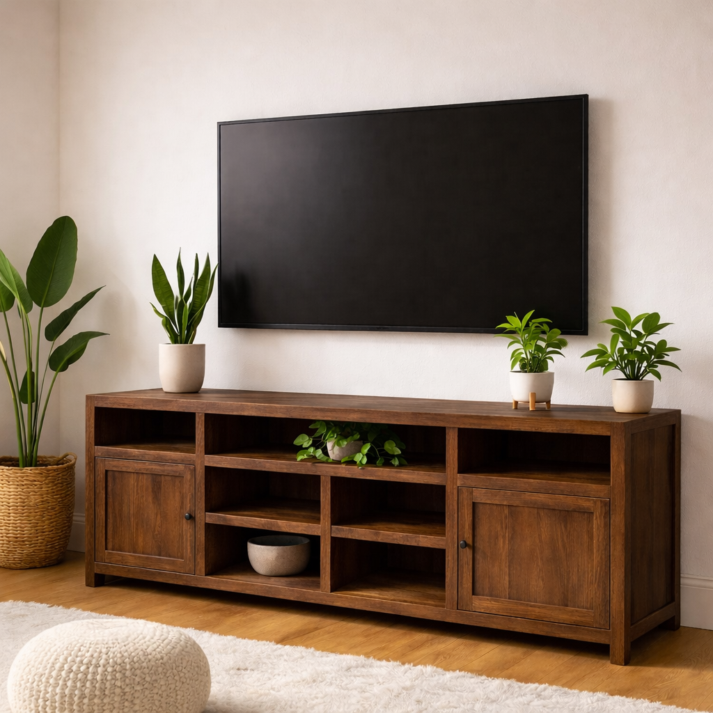 Modern Solid Wood TV Stand Storage Media Console Entertainment Center Cabinet