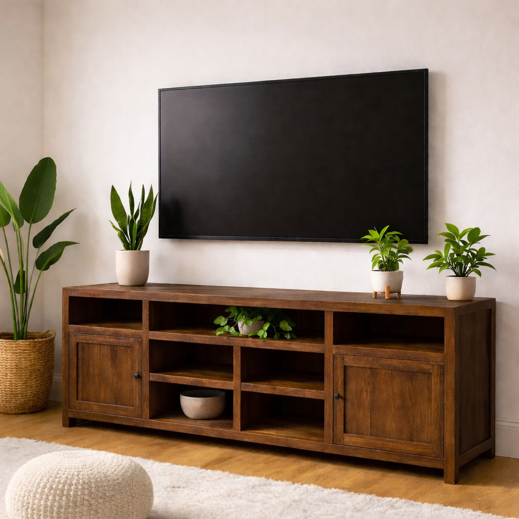 Modern Solid Wood TV Stand Storage Media Console Entertainment Center Cabinet