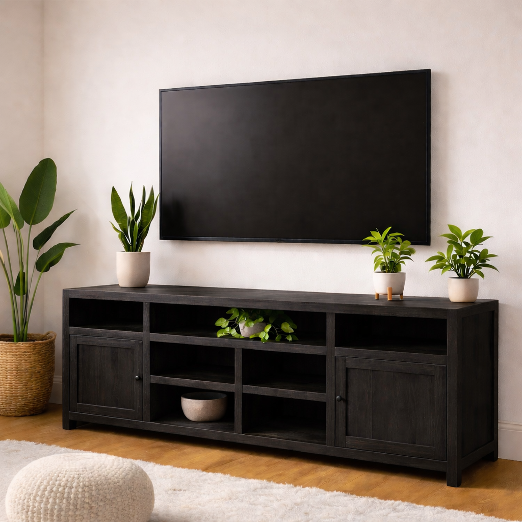 Modern Solid Wood TV Stand Storage Media Console Entertainment Center Cabinet