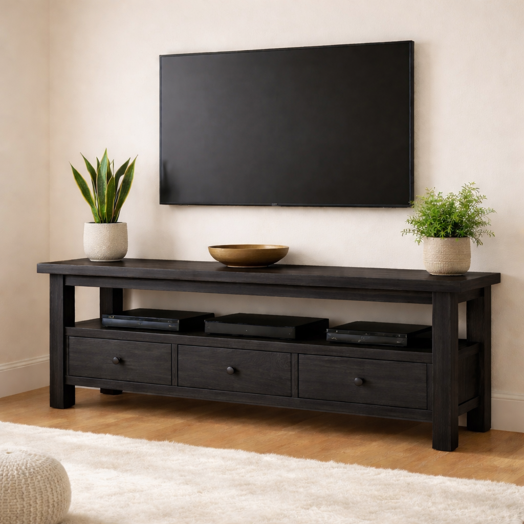Mid Century Solid Wood TV Stand Modern Media Console Long Entertainment Center Cabinet