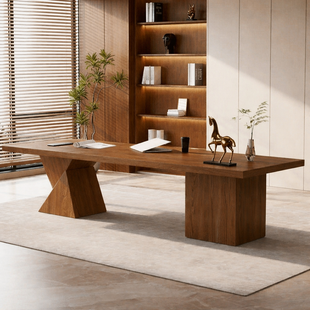 Large Executive Writing Desk, Modern Office Table, Minimalist Home Office Work Desk