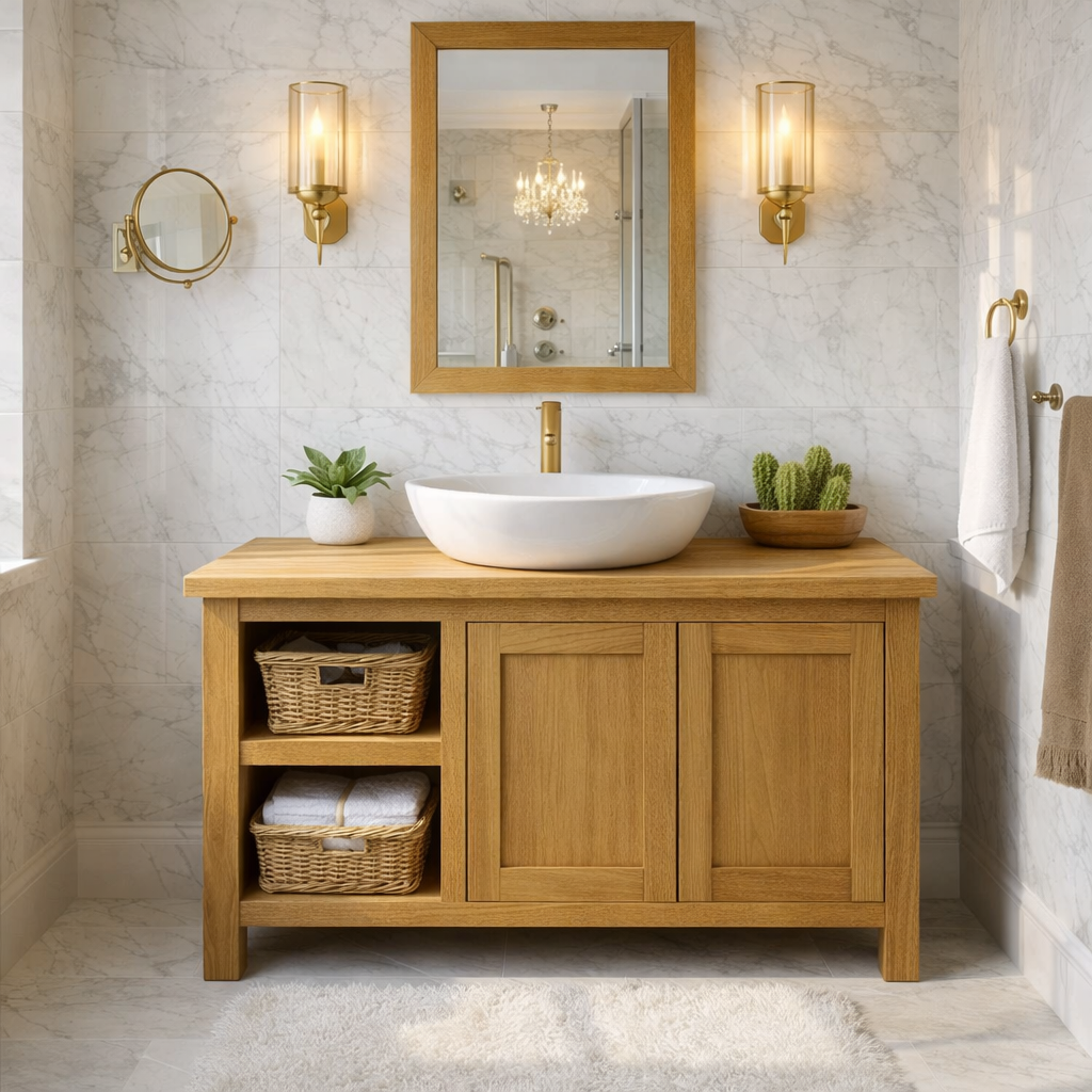 Farmhouse Wood Bathroom Vanity Cabinet With Storage Shelf Bathroom Vanity Base