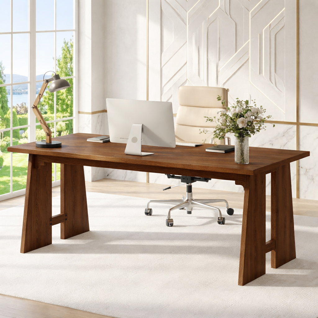 Modern Writing Desk with Sleek Design and Sturdy Legs Large Office Desk
