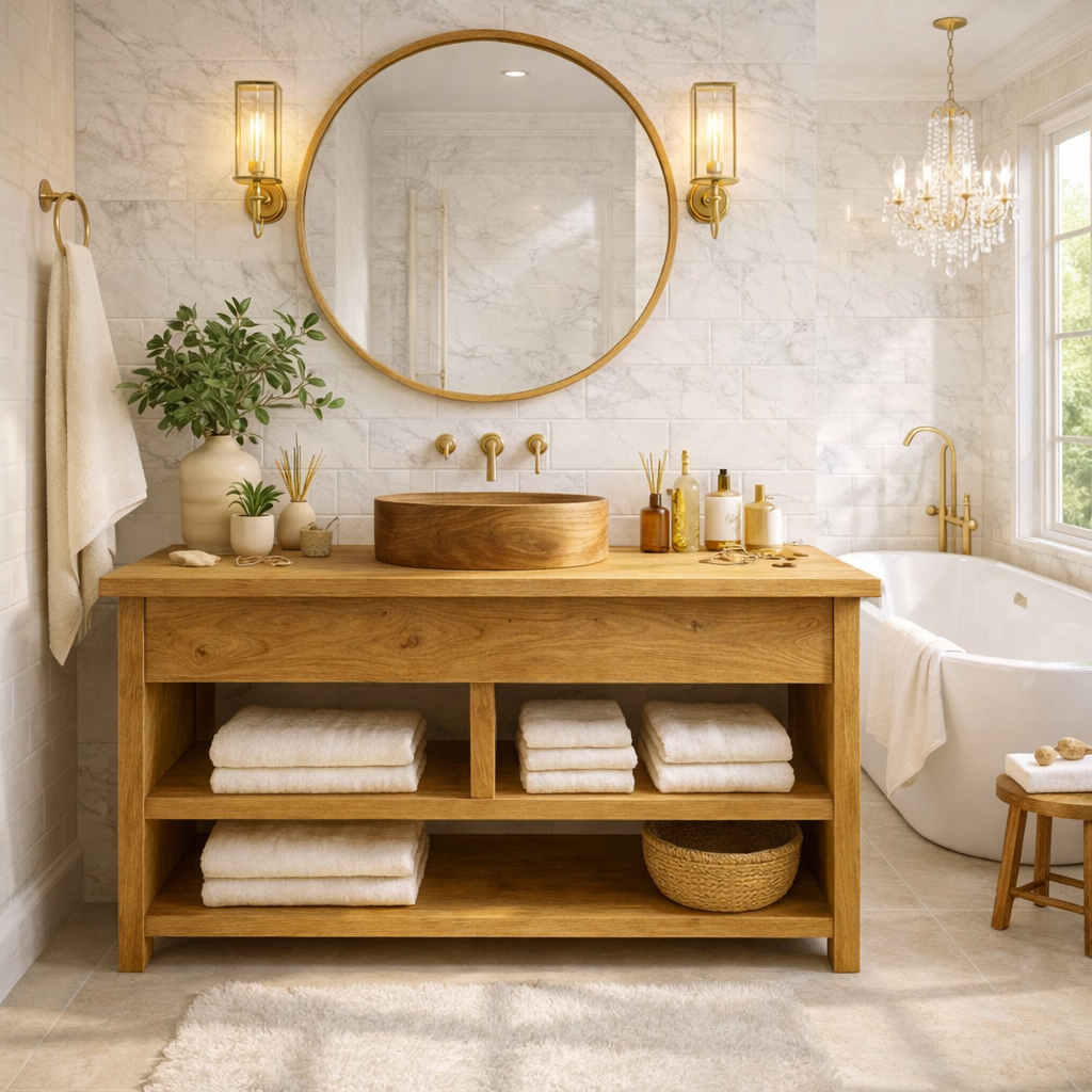 Farmhouse Wood Bathroom Vanity Cabinet With Drawers And Storage Bathroom Vanity Base