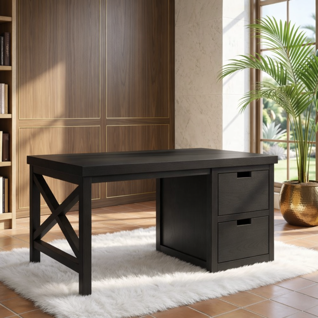 Modern Work Desk with Storage Drawer Minimal Home Office Writing Table Solid Design