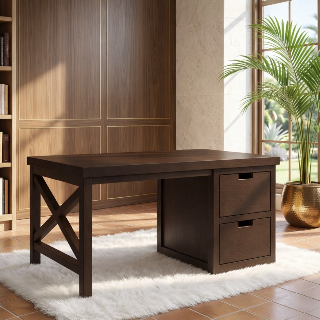 Modern Work Desk with Storage Drawer Minimal Home Office Writing Table Solid Design