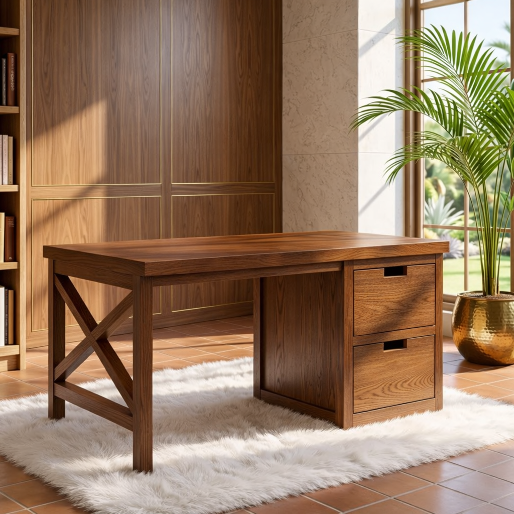 Modern Work Desk with Storage Drawer Minimal Home Office Writing Table Solid Design