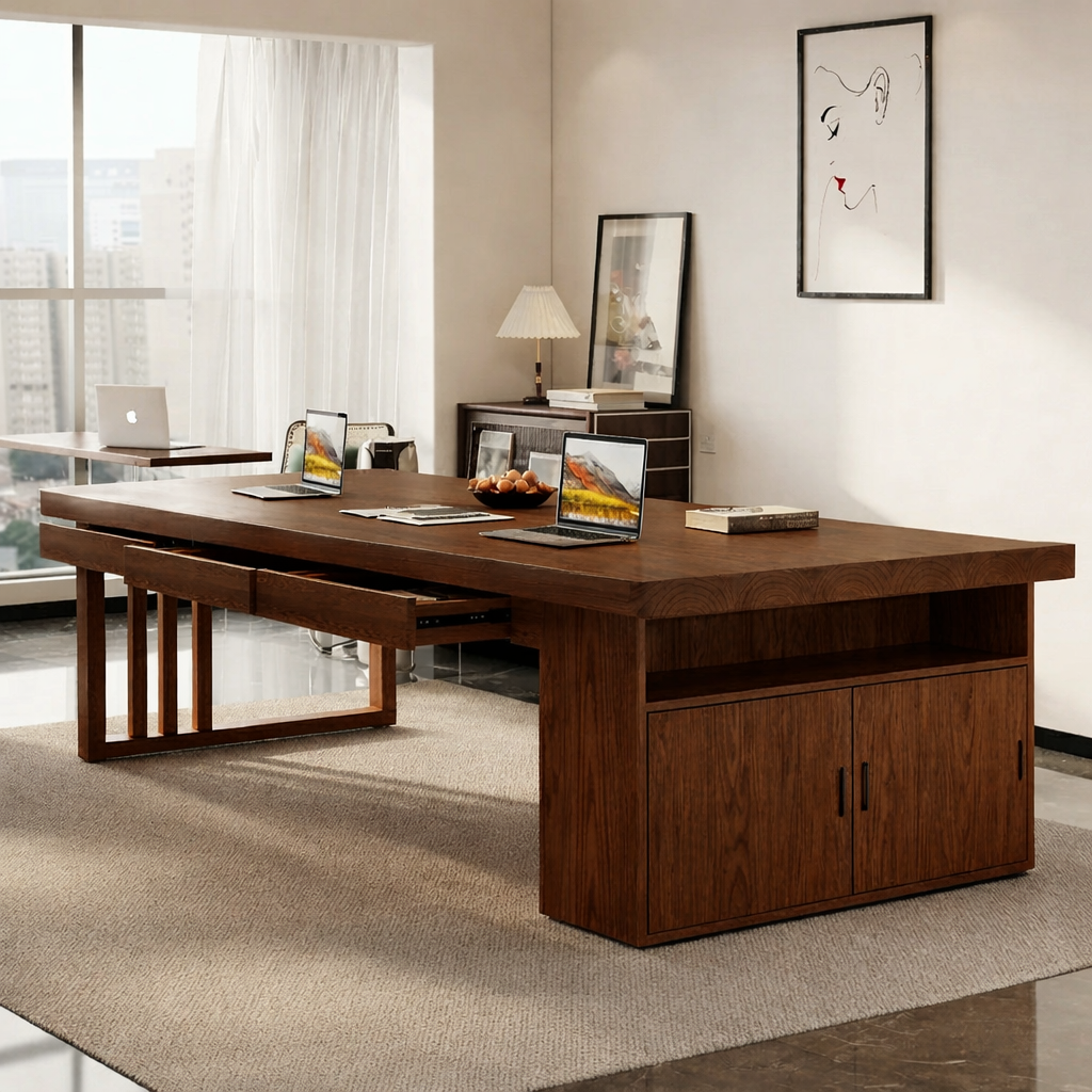 Spacious Modern Work Desk with Storage for Home or Office Workspace