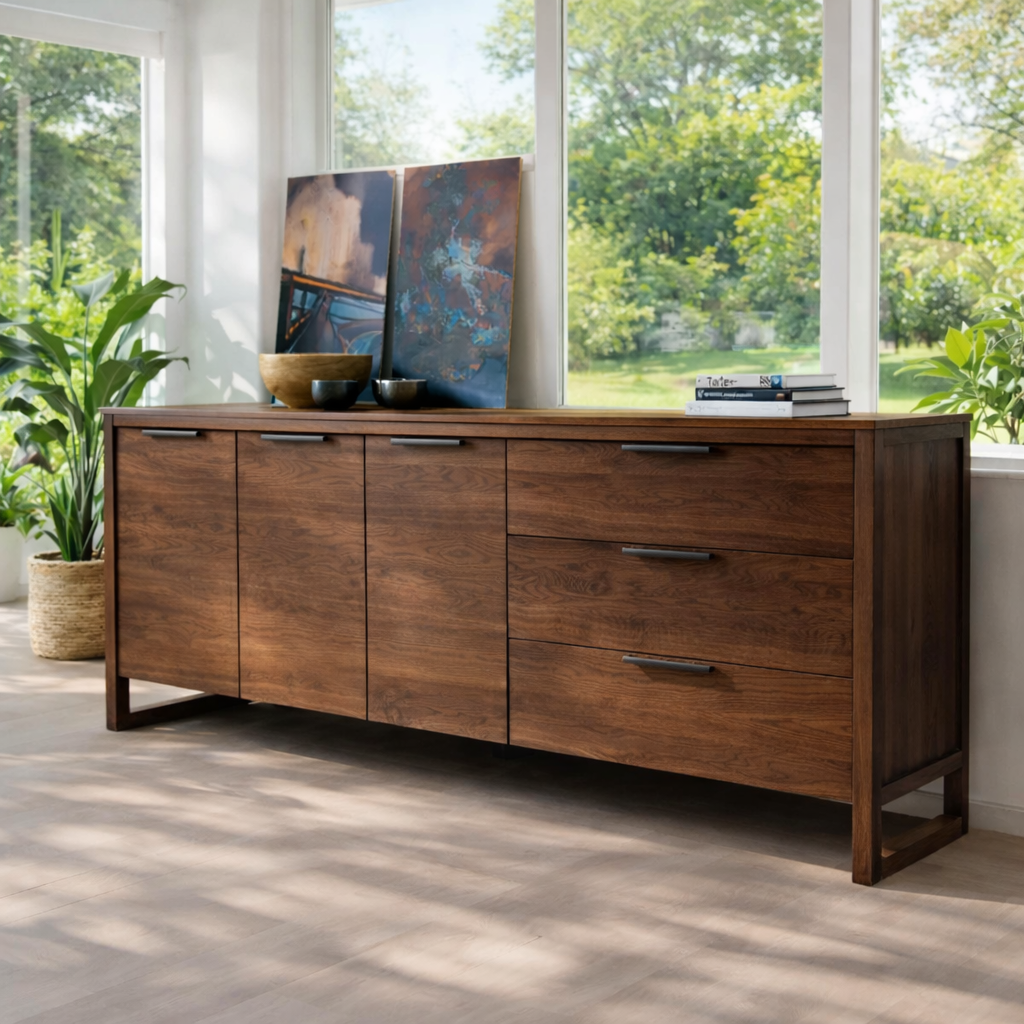 Large Sideboard Cabinet with Drawers and Door Storage
