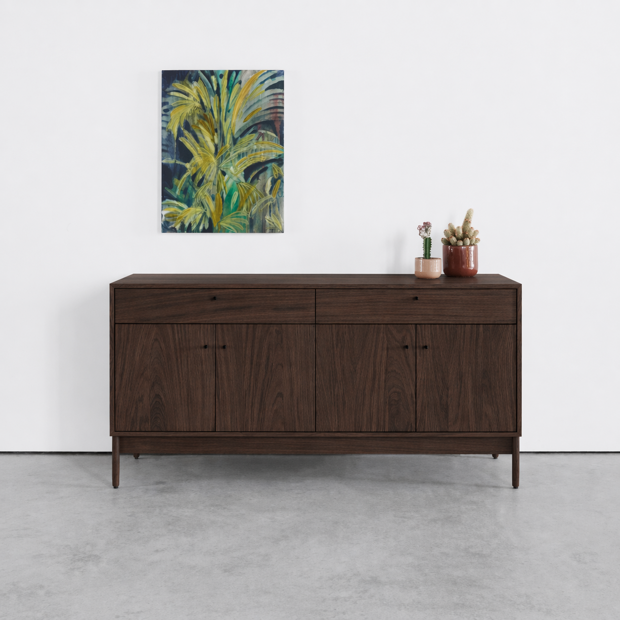 Wood Sideboard Cabinet with Drawers & Doors – Modern Minimal Storage