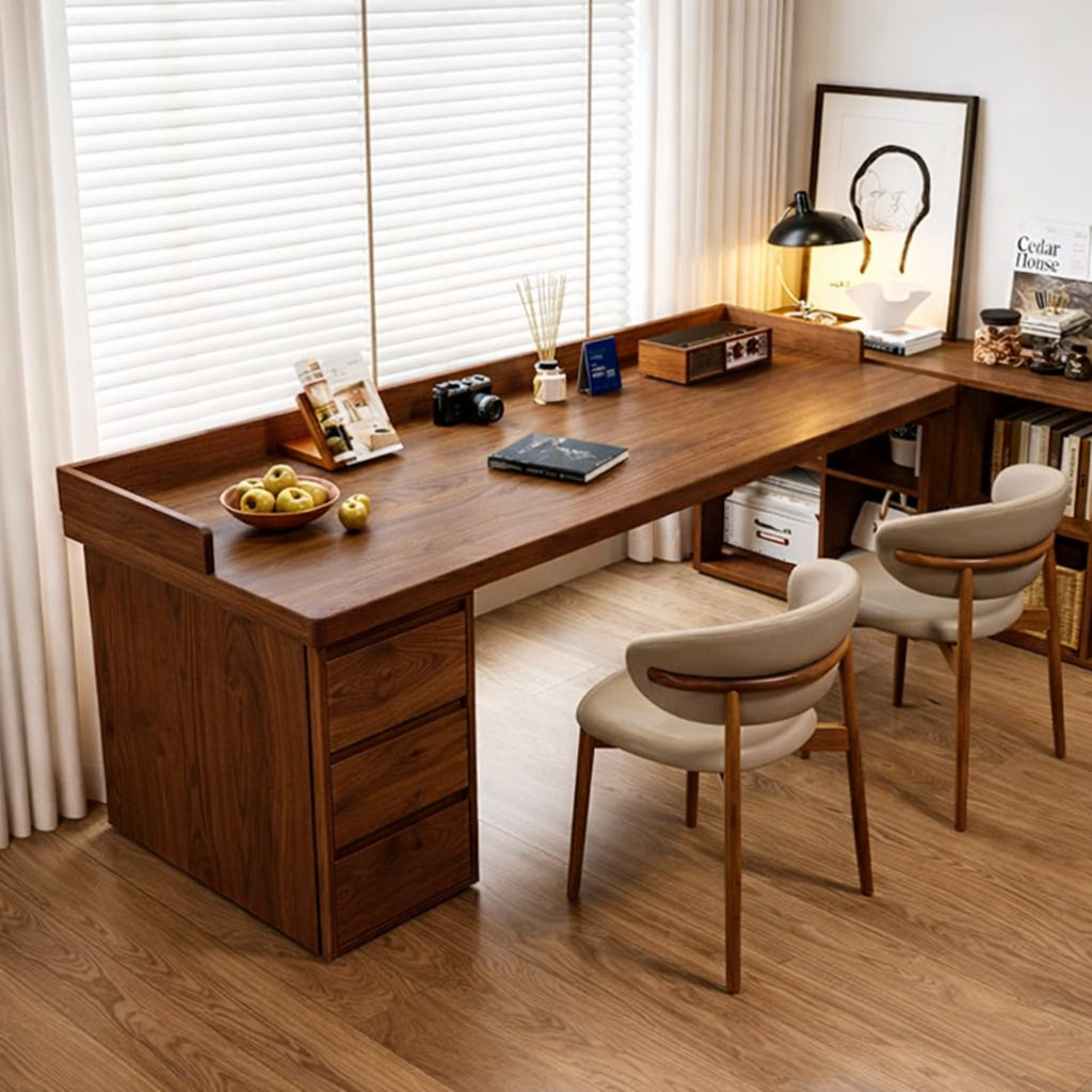 Spacious Work Desk with Storage and Modern Minimalist Design