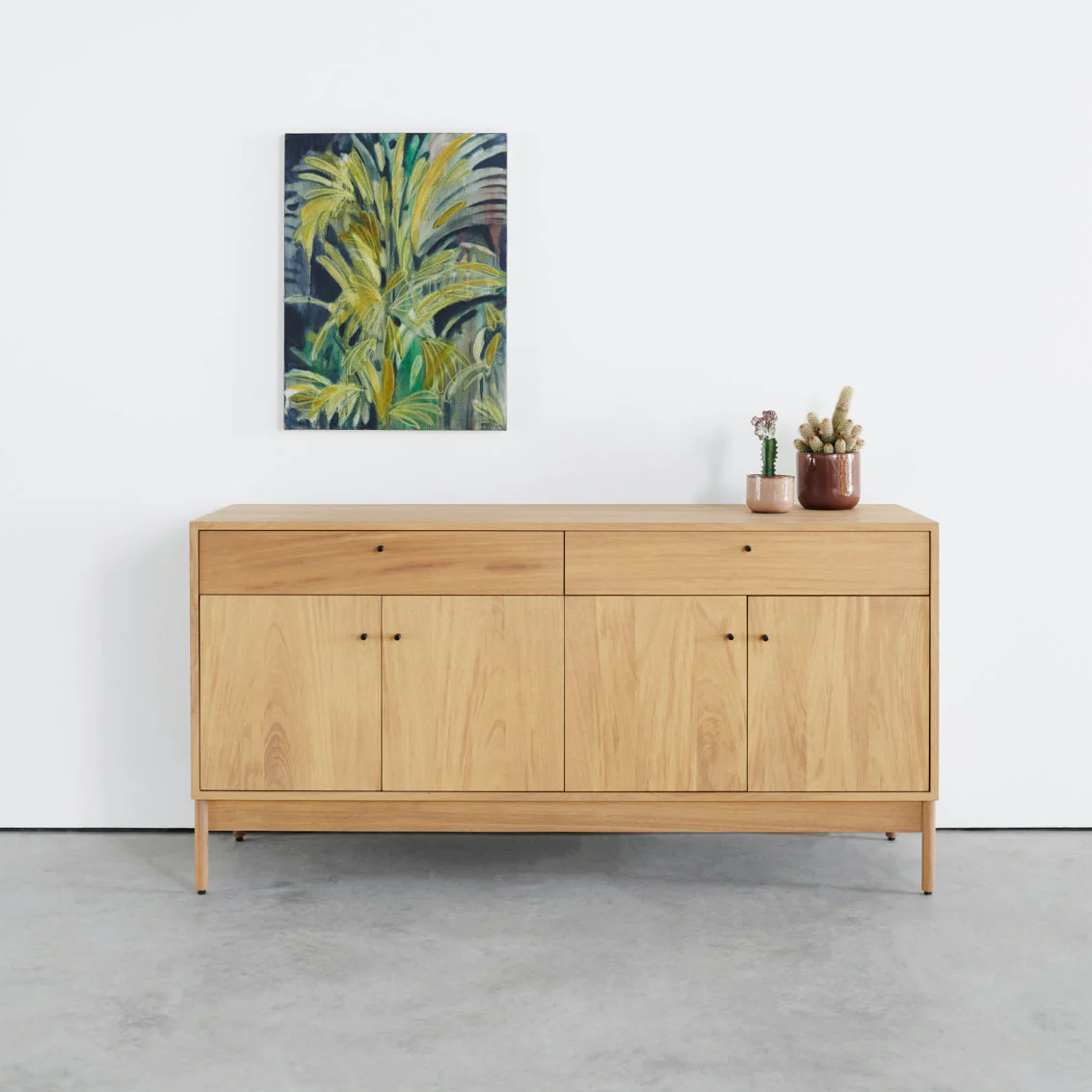 Wood Sideboard Cabinet with Drawers & Doors – Modern Minimal Storage