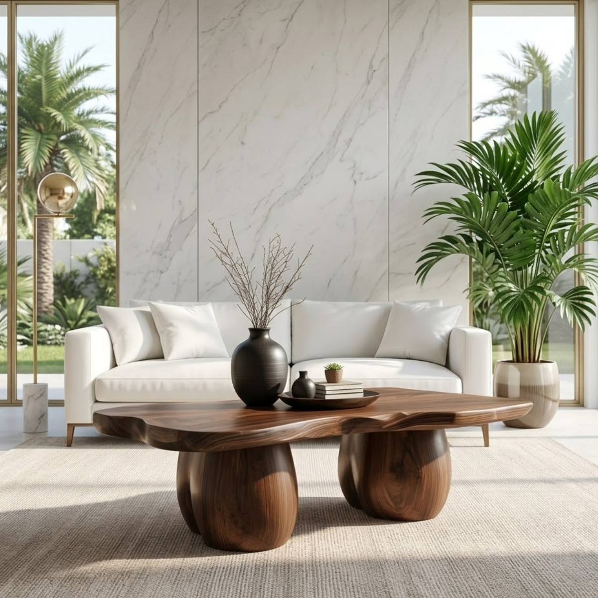 Handcrafted Live Edge Coffee Table with Unique Sculptural Design