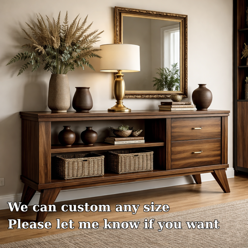 Handcrafted Console Cabinet with Storage | Mid-Century Modern Design