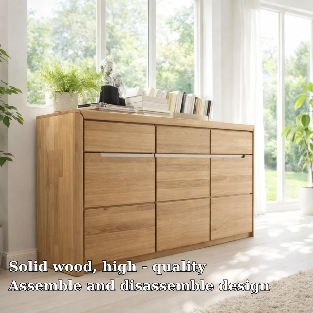 Wide Sideboard Cabinet with Multiple Drawers Storage