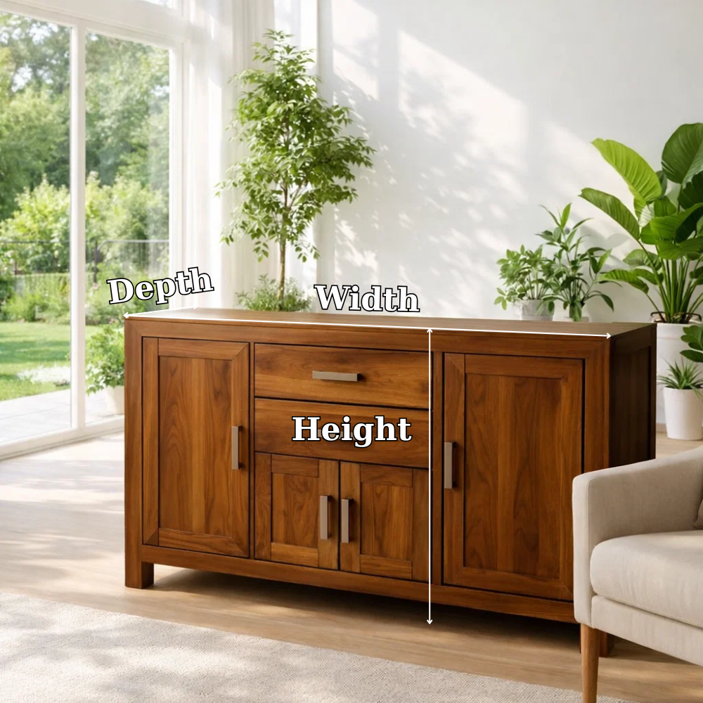 Modern Sideboard Cabinet with Drawers and Door Storage