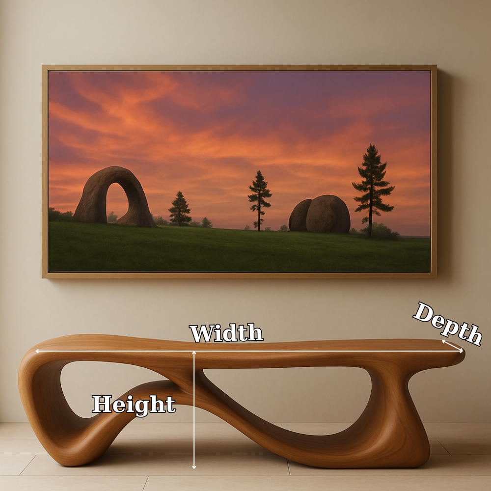 Sculptural Solid Wood Bench – Contemporary Organic Design Wooden Bench